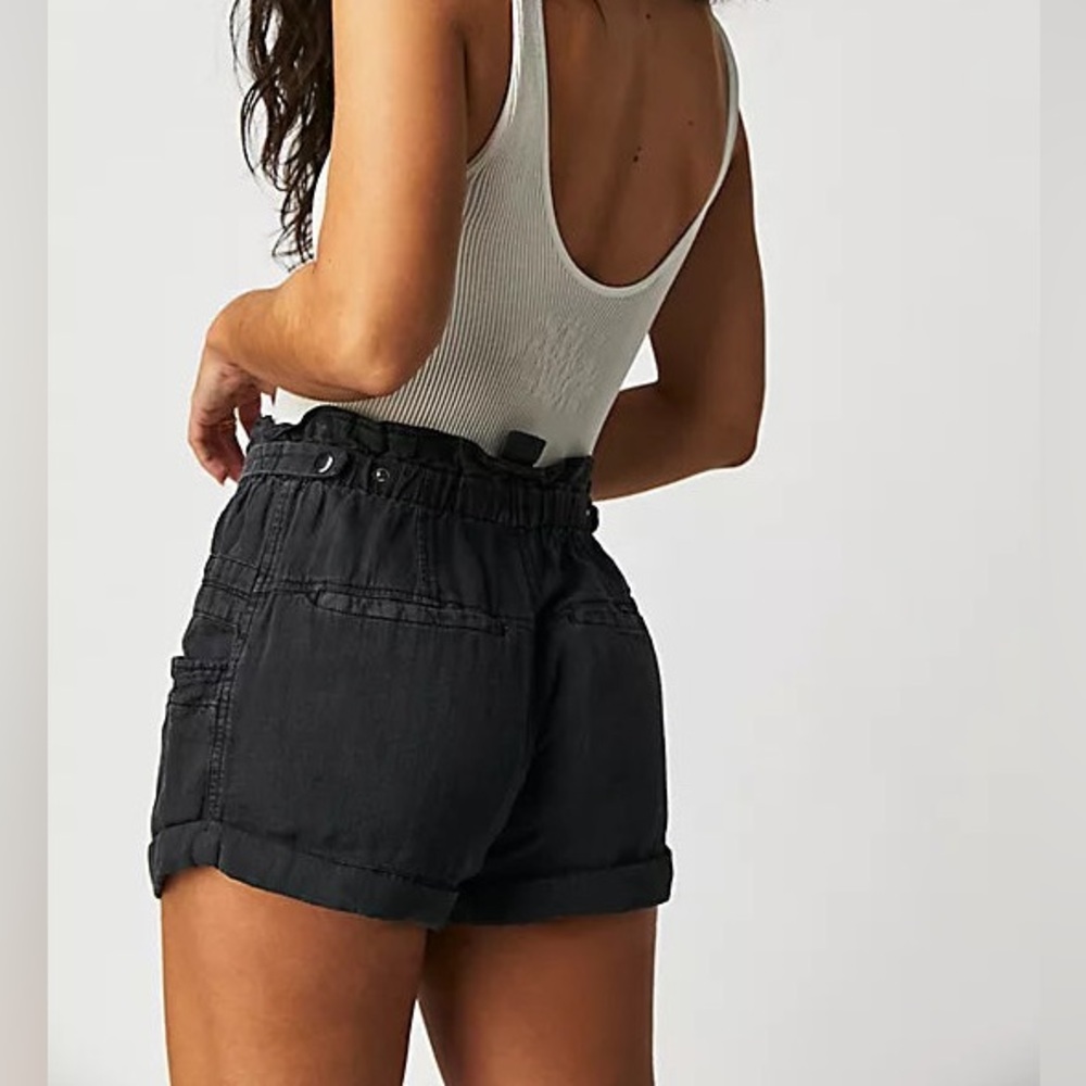 Free People Black Women's Topanga Cuff Shorts